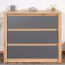 Kommode im modernen Stil Faleula 04, Eiche / Grau, Maße: 79 x 90 x 43 cm, mit ABS Kantenschutz, drei Schubladen, Griffloses Design