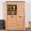 Vitrine Talimatau 06, Farbe: Eiche / Grau - 156 x 106 x 43 cm (H x B x T)