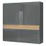 Schiebetürenschrank / Kleiderschrank Vaitele 08, Farbe: Anthrazit Hochglanz / Walnuss - 224 x 230 x 61 cm (H x B x T)