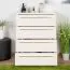 Kommode Siumu 15, Farbe: Beige / Beige Hochglanz - 97 x 76 x 45 cm (H x B x T)
