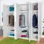 Schlafzimmer - Kleiderschrank Hochglanz, Farbe: Weiß / Weiß - 224 x 227 x 56 cm (H x B x T)