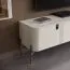 TV-Unterschrank mit Soft-Close-System | Kaschmir | 60 x 180 x 46 cm | 4 Türen | 3 Fächer | dekorative Relief-Streifen | Metallgriffe