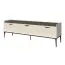 Moderner TV-Unterschrank in Creme | 3 Schubladen | Soft Close System | 66 x 201 x 50 cm | Metallbeine | längliche Metallgriffe