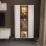 Vitrine mit LED-Beleuchtung | Kaschmir | 180 x 94 x 40 cm | 2 Glastüren | 1 Schublade | 4 Fächern | Soft Close System | Metallbeine