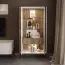 Vitrine mit LED-Beleuchtung | Kaschmir | 180 x 94 x 40 cm | 2 Glastüren | 1 Schublade | 4 Fächern | Soft Close System | Metallbeine