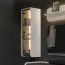 Hängevitrine mit LED-Beleuchtung | Creme | 1 Glastür | 2 Glaseinlegeböden | Soft Close System | 128 x 42 x 33 cm | Parsol-Grauglas