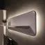 Wandregal mit LED-Beleuchtung | Hängeregal in Creme | 30 x 140 x 24 cm | abgerundete Kanten | schlichtes Design