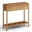 Konsolentisch | Sideboard | Massivholz | Soft Close System | 1 Schublade | Eichenholz geölt | 1 Ablagefach | Farbe: Eiche | 83 x 33 x 80 cm | Seille 02 | gefräster Griff