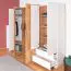 Drehtürenschrank / Kleiderschrank Gremda 05, Farbe: Eiche / Weiß - 202 x 230 x 52 cm (H x B x T)