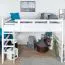 Hochbett 160 x 190 cm "Easy Premium Line" K23/n, Buche Massivholz weiß lackiert, teilbar