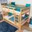 Etagenbett 120 x 190 cm für Erwachsene "Easy Premium Line" K24/n, Kopf- und Fußteil gerade, Buche Massivholz Natur lackiert, teilbar