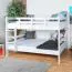 Etagenbett / Stockbett 160 x 190 cm "Easy Premium Line" K24/n, Kopf- und Fußteil gerade, Buche Massivholz weiß lackiert, teilbar