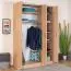Schlafzimmer - Kleiderschrank, Farbe: Eiche Braun - 222 x 150 x 52 cm (H x B x T)