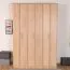 Schlafzimmer - Kleiderschrank, Farbe: Eiche Braun - 222 x 150 x 52 cm (H x B x T)