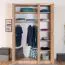 Schlafzimmer - Kleiderschrank, Farbe: Eiche Braun - 222 x 150 x 52 cm (H x B x T)