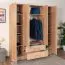 Schlafzimmer - Kleiderschrank, Farbe: Eiche Braun - 200 x 164 x 53 cm (H x B x T)