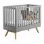 Babybett / Gitterbett Skady 05, Farbe: Grau / Eiche - Liegefläche: 60 x 120 cm (B x L)