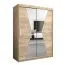 Schiebetürenschrank / Kleiderschrank Naranco 03 mit Spiegel, Farbe: Eiche Sonoma - Abmessungen: 200 x 150 x 62 cm ( H x B x T)