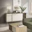 Sideboard / Kommode | Farbe: Eiche / Kaschmir | 4 Türen | 8 Fächer | Tamino 02 | ABS-Kantenschutz | 184,1 x 40 x 77,1 cm | Beine: Metall 