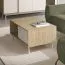 Couchtisch | ABS-Kantenschutz | Farbe: Eiche / Kaschmir | 2 Fächer | Tamino 05 | 46,8 x 60 x 100 cm | Tischbeine: Metall | 2 Kippschubladen