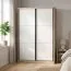 Kleiderschrank / Schiebeürenschrank | 1 Kleiderstange | 200 x 49 x 215 cm | Eiche Premium / Weiß | 6 Fächer | 5 Einlegeböden | 2 Türen