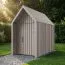 Gartenhaus aus massiver Fichte | Grau-Braun | Grundfläche: 4,50 m² | Skandinavischer Style | Satteldach | Außenmaße: 162,4 x 207,7 cm | Malmö 17