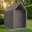 Gartenhütte mit Satteldach | Dreieckfenster | Grau-Braun | Grundfläche: 4,50 m² | Skandinavischer Style | Außenmaße: 162,4 x 207,7 cm | Malmö 20