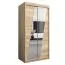 100 cm breiter Kleiderschrank mit 2 Türen | 5 Fächer | Farbe: Sonoma Eiche Abbildung