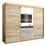 250 cm breiter Kleiderschrank mit 10 Fächern und 3 Türen | Farbe: Sonoma Eiche Abbildung