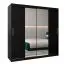 200 cm breiter Kleiderschrank mit 10 Fächern und 2 Türen | Farbe: Schwarz Abbildung