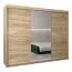 250 cm breiter Kleiderschrank mit 10 Fächern und 3 Türen | Farbe: Sonoma Eiche Abbildung