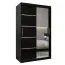120 cm breiter Kleiderschrank mit 5 Fächern und 2 Türen | Farbe: Schwarz Abbildung