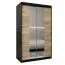 120 cm breiter Kleiderschrank mit 2 Türen | 5 Fächer | Farbe: Schwarz Abbildung
