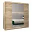 200 cm breiter Kleiderschrank mit 2 Türen | 10 Fächer | Farbe: Sonoma Eiche Abbildung