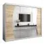 250 cm breiter Kleiderschrank mit 3 Türen | 10 Fächer | Farbe: Sonoma Eiche / Weiß Abbildung