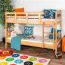Etagenbett 90 x 190 cm | Massivholz: Buche | Natur Lackiert | umbaubar in zwei Einzelbetten | Premium-Qualität | inkl. Rollroste Abbildung