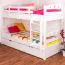 Massivholz Etagenbett inkl. Stauraum für Kinder und Jugendliche | inkl. 2 Schubladen | Matratzenmaß: 90 x 200 cm | Weiß Lackiert | umbaubar in 2 Einzelbetten | Premium-Qualität | inkl. Rollroste Abbildung