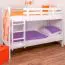 Stockbett 90 x 200 cm | Massivholz: Buche | Weiß Lackiert | umbaubar in zwei Einzelbetten | Premium-Qualität | inkl. Rollroste Abbildung