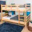 Massivholz Stockbett für Kinder und Jugendliche | Matratzenmaß: 140 x 190 cm | Natur Lackiert | umbaubar in 2 Einzelbetten | Premium-Qualität | inkl. Rollroste Abbildung