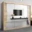 250 cm breiter Kleiderschrank mit 3 Türen | 10 Fächer | Farbe: Sonoma Eiche Abbildung