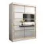 150 cm breiter Kleiderschrank mit 5 Fächern und 2 Türen | Farbe: Sonoma Eiche / Weiß Abbildung
