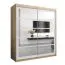 180 cm breiter Kleiderschrank mit 10 Fächern und 2 Türen | Farbe: Sonoma Eiche / Weiß Abbildung
