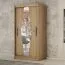 120 cm breiter Kleiderschrank mit 2 Türen | 5 Fächer | Farbe: Sonoma Eiche Abbildung