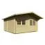Gartenhaus 4,75 x 4,75 Meter (inkl. Dach) | Natur | Satteldach | 28 mm Blockbohlen Abbildung