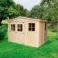 Gerätehaus, Gartenschuppen, Gartenhaus - 3 x 2 Meter - aus Holz / Blockbohlen - inkl. Dachpappe - Satteldach Abbildung