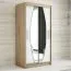 120 cm breiter Kleiderschrank mit 5 Fächern und 2 Türen | Farbe: Sonoma Eiche / Weiß Abbildung