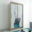 120 cm breiter Kleiderschrank mit 5 Fächern und 2 Türen | Farbe: Sonoma Eiche / Weiß Abbildung