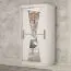 100 cm breiter Kleiderschrank mit 5 Fächern und 2 Türen | Farbe: Weiß Abbildung