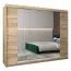250 cm breiter Kleiderschrank mit 3 Türen | 10 Fächer | Farbe: Sonoma Eiche Abbildung