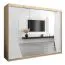 250 cm breiter Kleiderschrank mit 3 Türen | 10 Fächer | Farbe: Sonoma Eiche / Weiß Abbildung